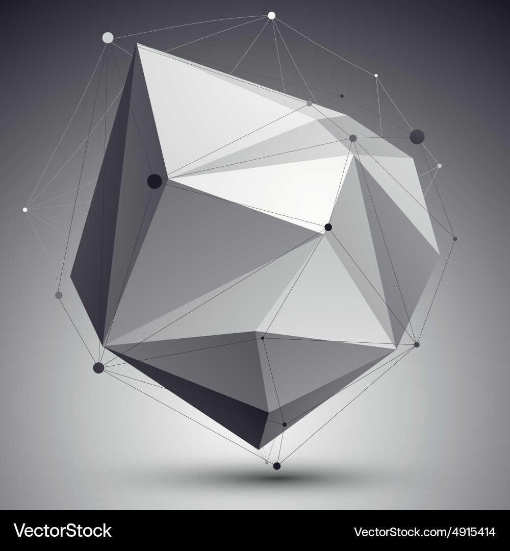 Triangular abstract grayscale 3d digital ep Vector Image