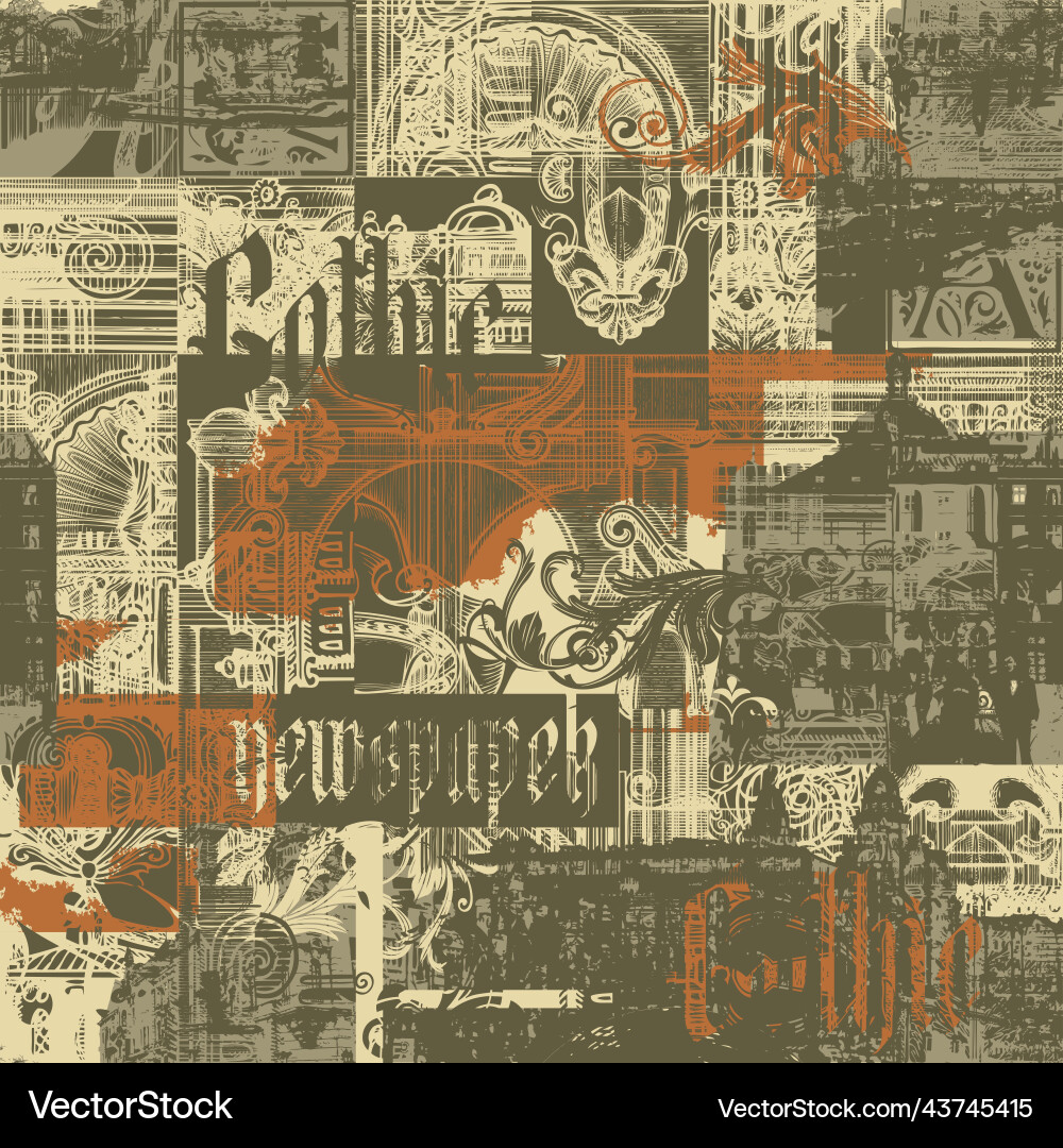 Abstract seamless pattern with chaotic layering Abstract seamless pattern with chaotic layering vector image