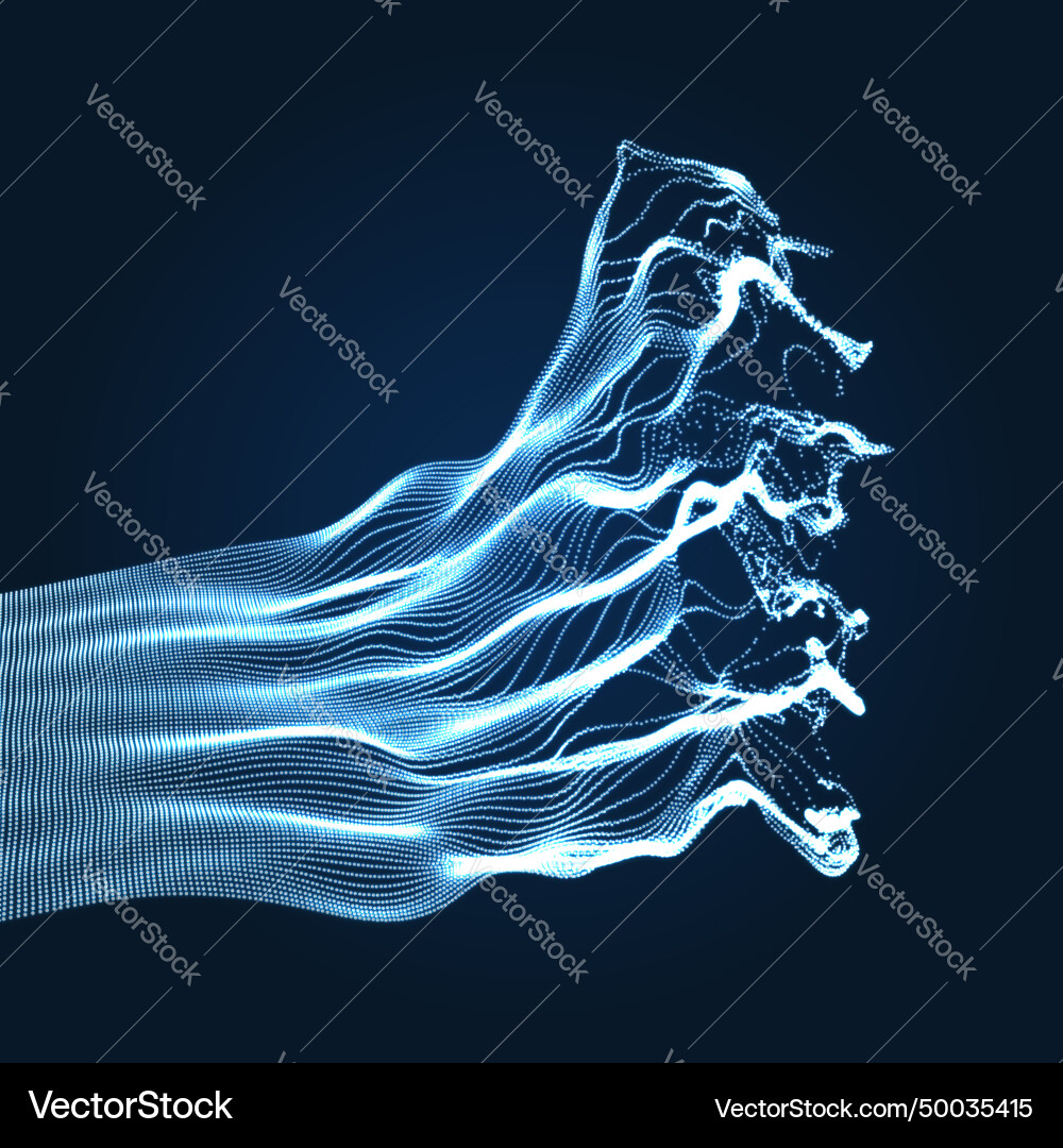 Array with dynamic emitted particles water splash Vector Image