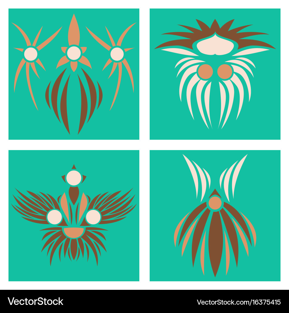 Assembly of patterns in oriental style Vector Image