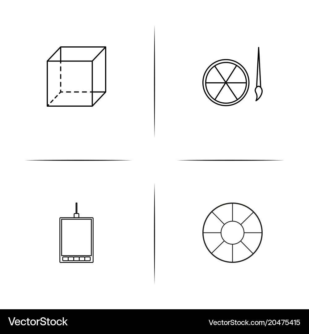 Creative process and design simple linear icons Vector Image