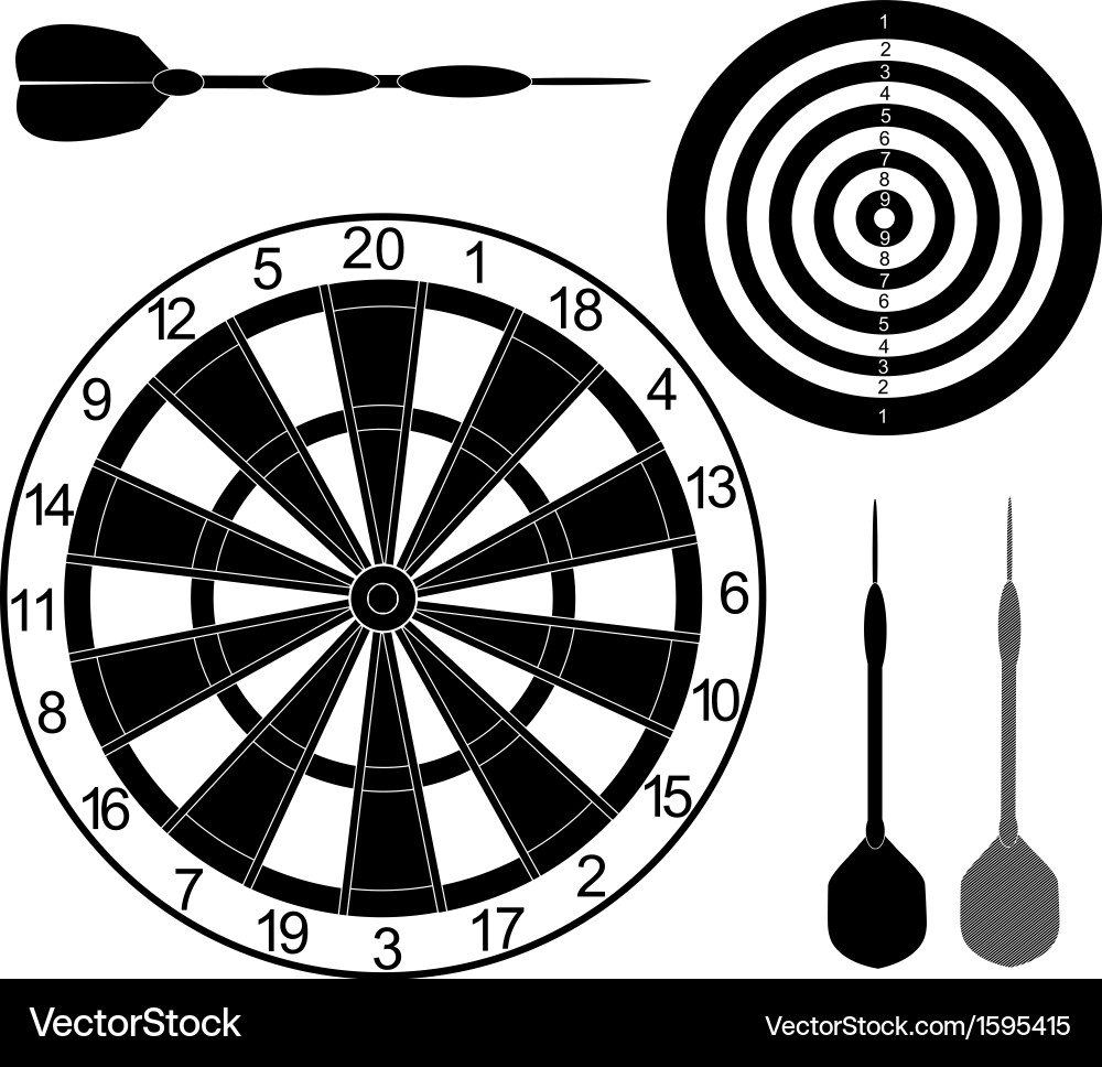 Dart Game Set - Competition Target vector image