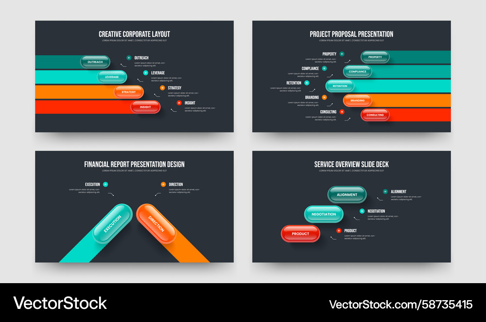 Financial Data Visualization Slides Vector Image