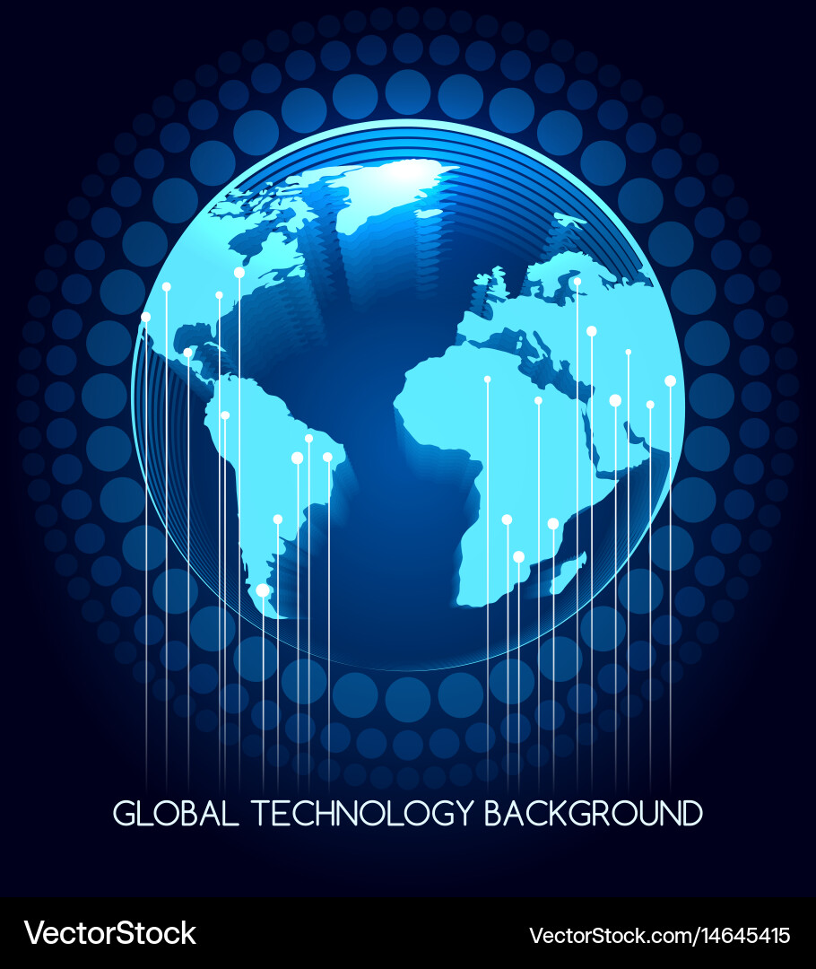 Global Technology Network Background vector image