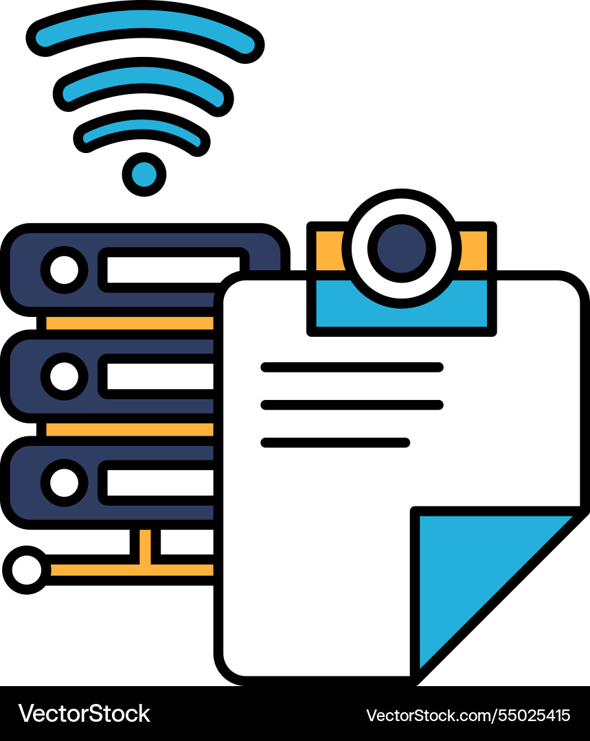 Image of a computer with wireless connection Vector Image