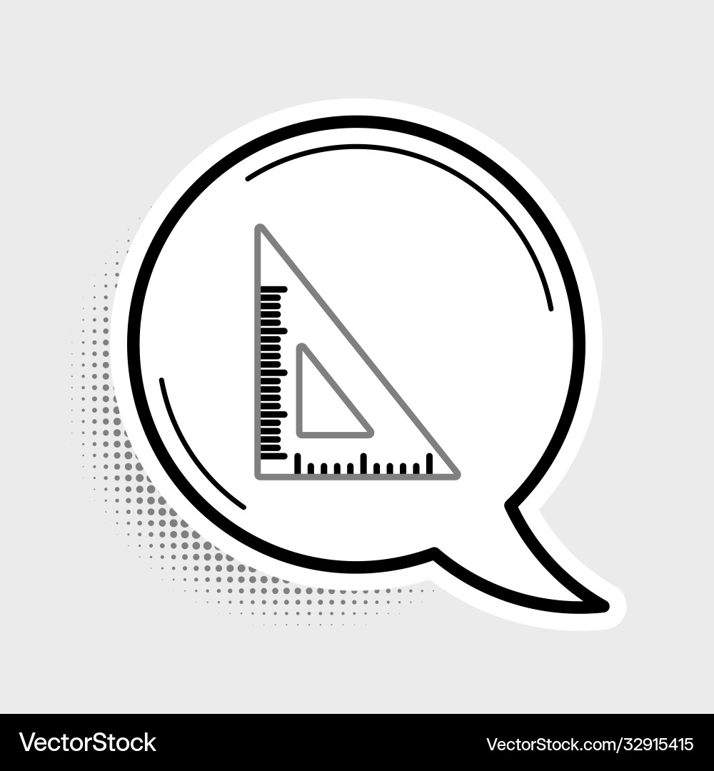 Line triangular ruler icon isolated on grey Line triangular ruler icon isolated on grey vector image