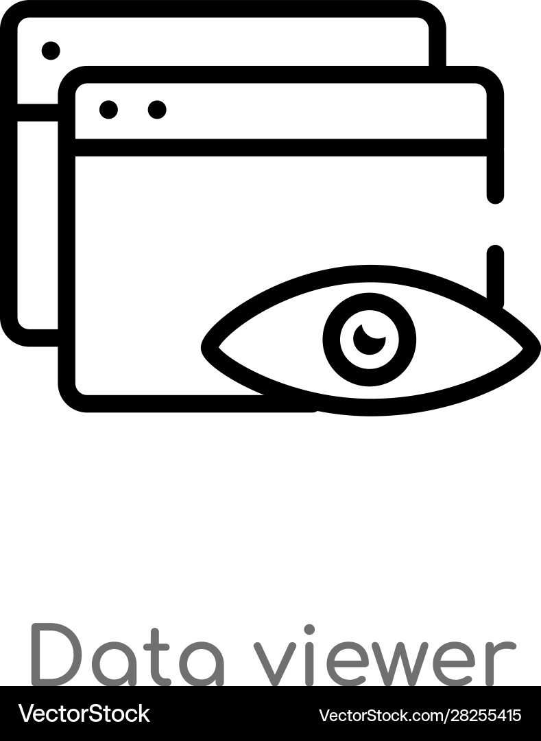 Outline data viewer icon isolated black simple vector image
