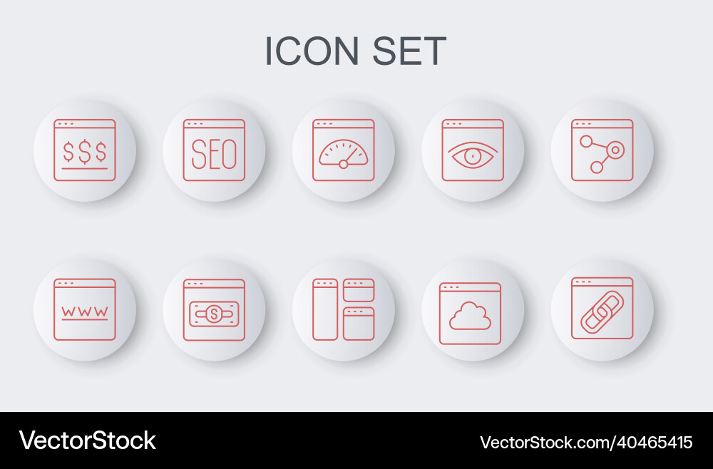 Set line browser window digital speed meter Set line browser window digital speed meter Vector Image