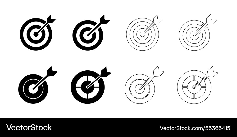 Target with arrow icons set vector image