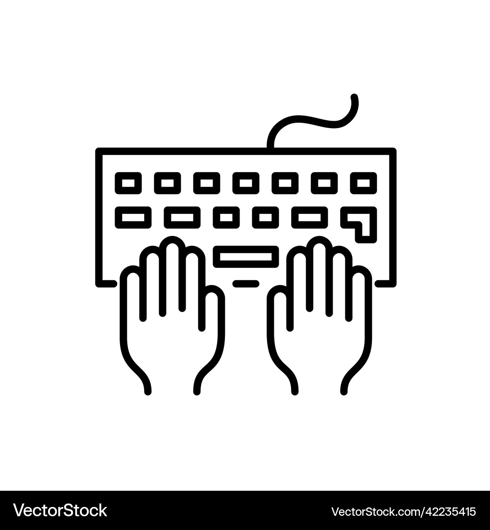 User hands at a keyboard gaming coding User hands at a keyboard gaming coding Vector Image
