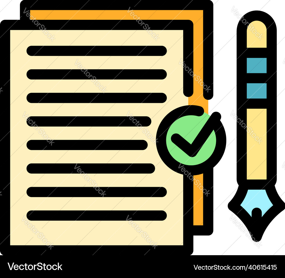 Writing icon color outline vector image