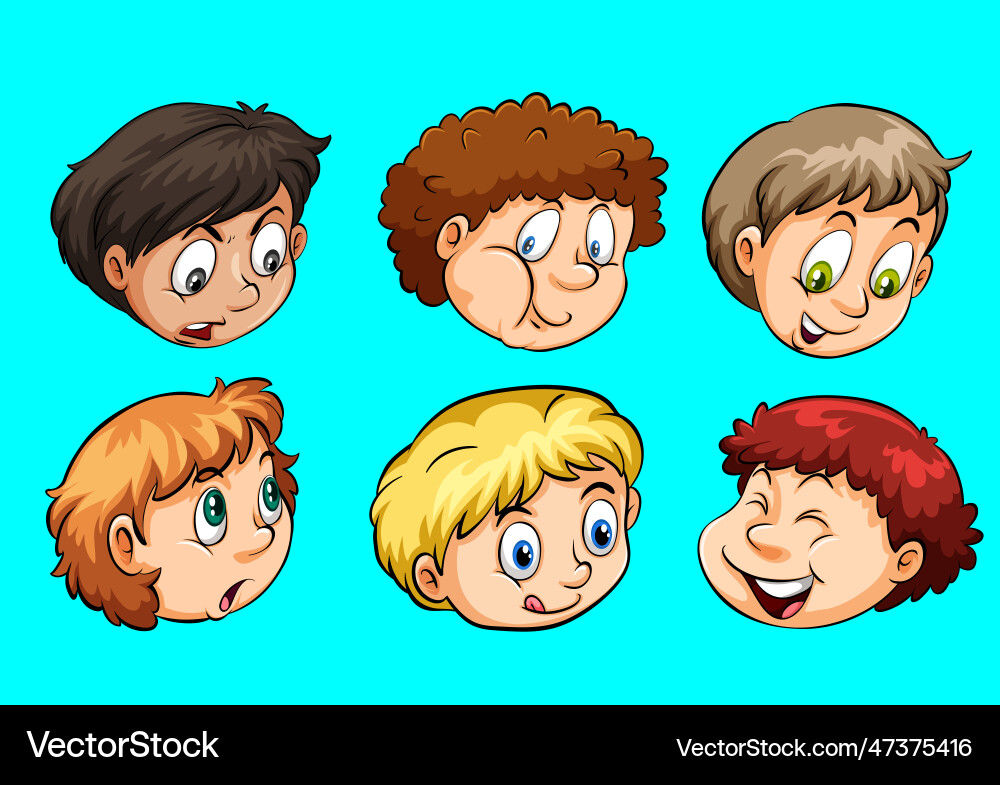 A group of faces showing different expressions A group of faces showing different expressions vector image