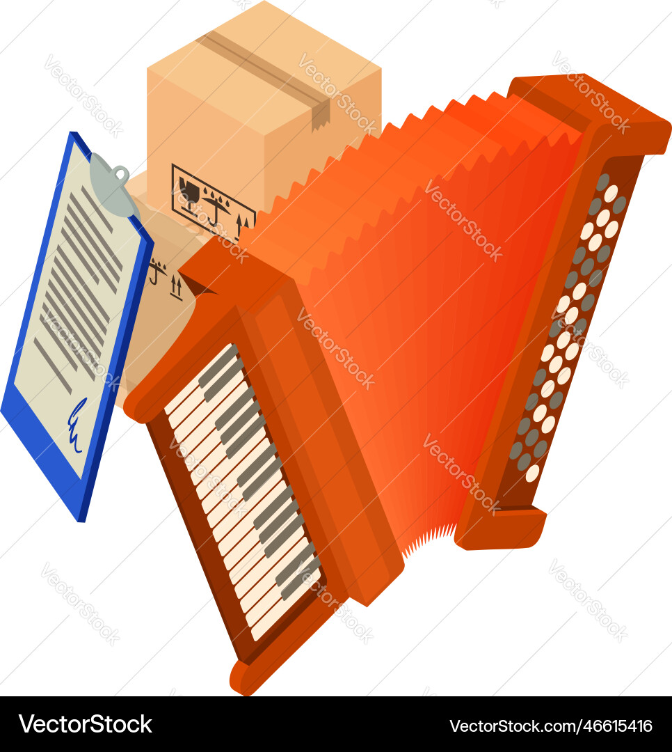 Accordion icon isometric folk musical Accordion icon isometric folk musical vector image