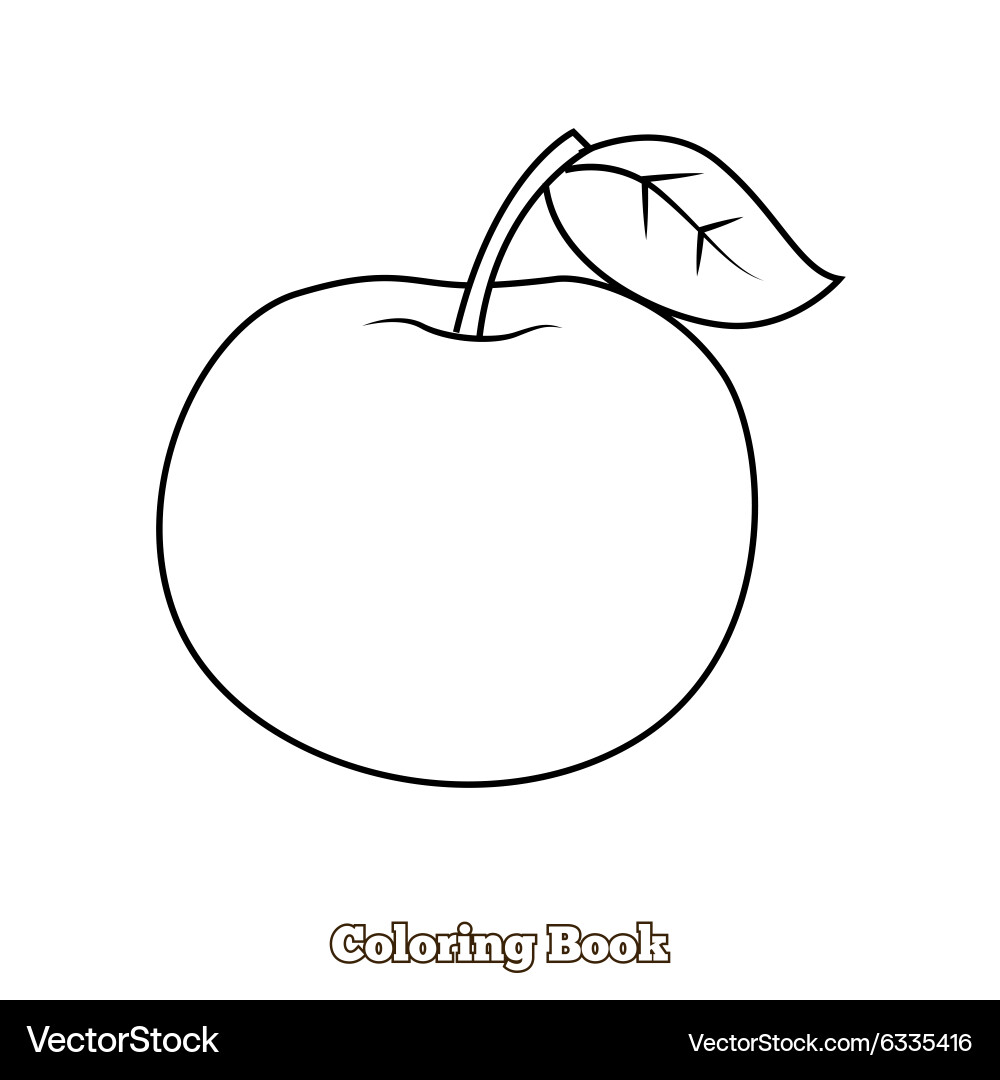 Apple Coloring Page Vector Image