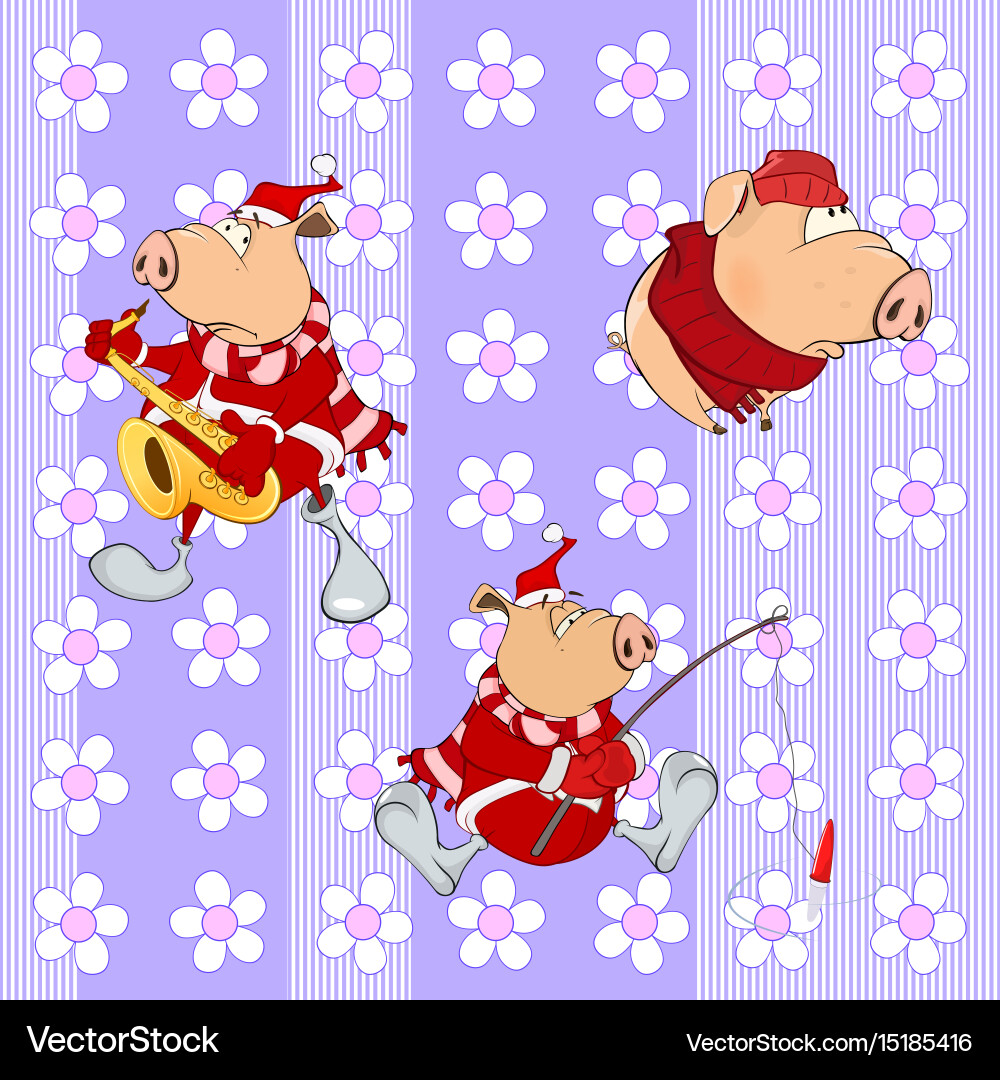 Background with pigs seamless pattern Vector Image