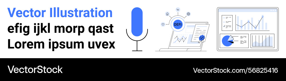 Data analysis voice recognition and report Data analysis voice recognition and report vector image