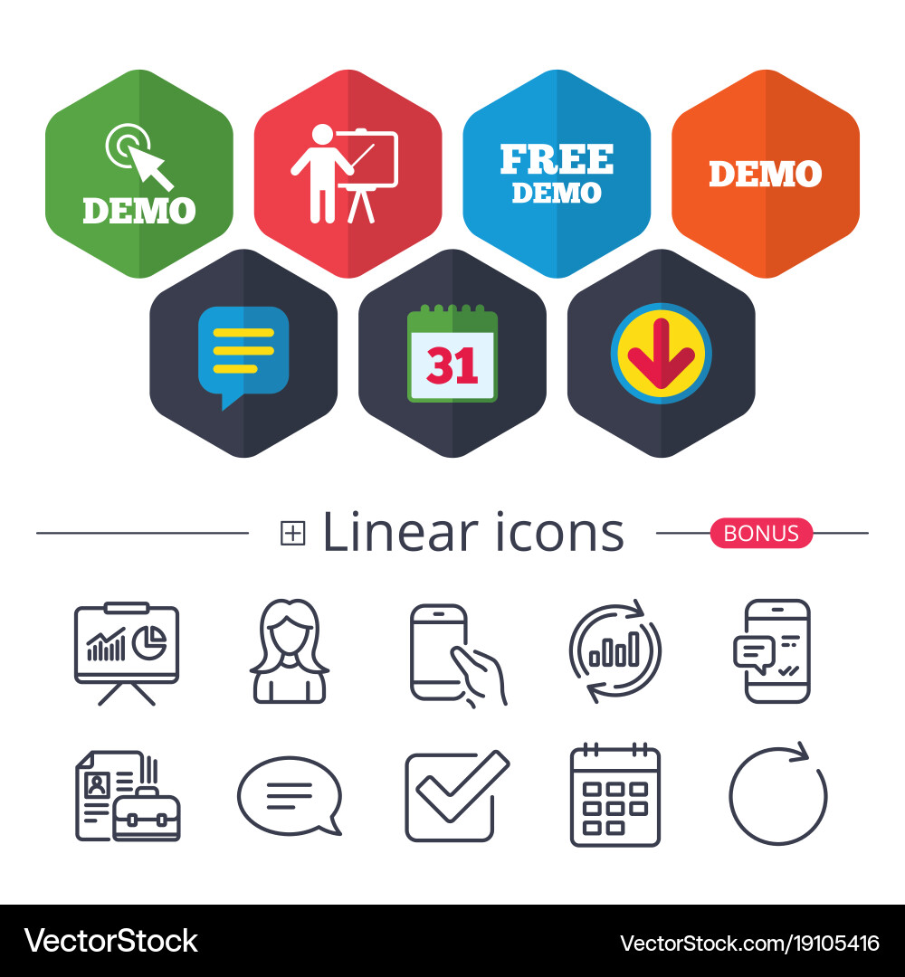 Demo with cursor icon presentation billboard vector image