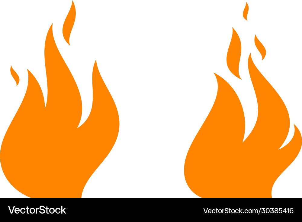 Fire icon set vector image
