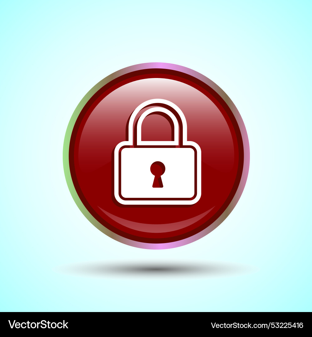 Lock icon button design security symbol Lock icon button design security symbol Vector Image