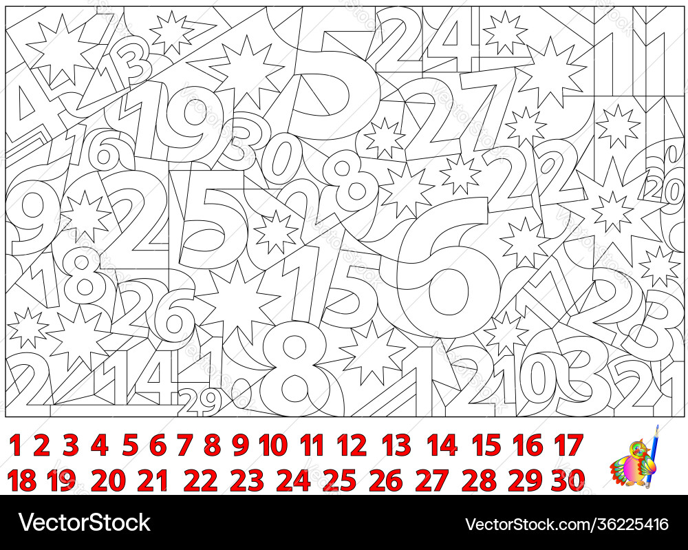 Logic puzzle game find numbers hidden Logic puzzle game find numbers hidden vector image
