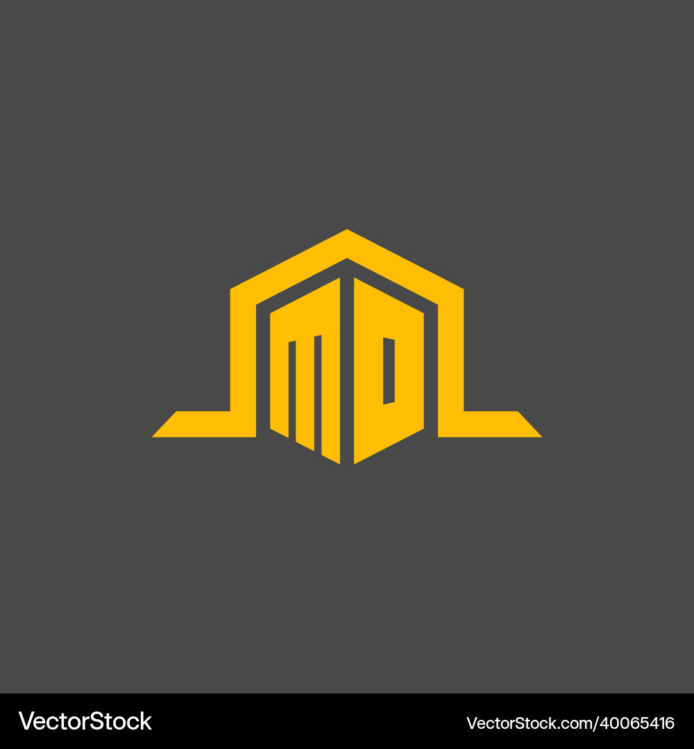 Mo monogram initial logo with hexagon style design Mo monogram initial logo with hexagon style design Vector Image