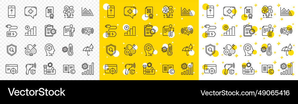 Outline graph chart job interview and qr code Vector Image