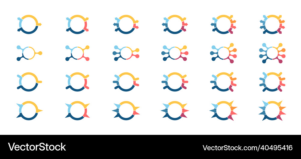 Pie chart collection circle charts Pie chart collection circle charts vector image