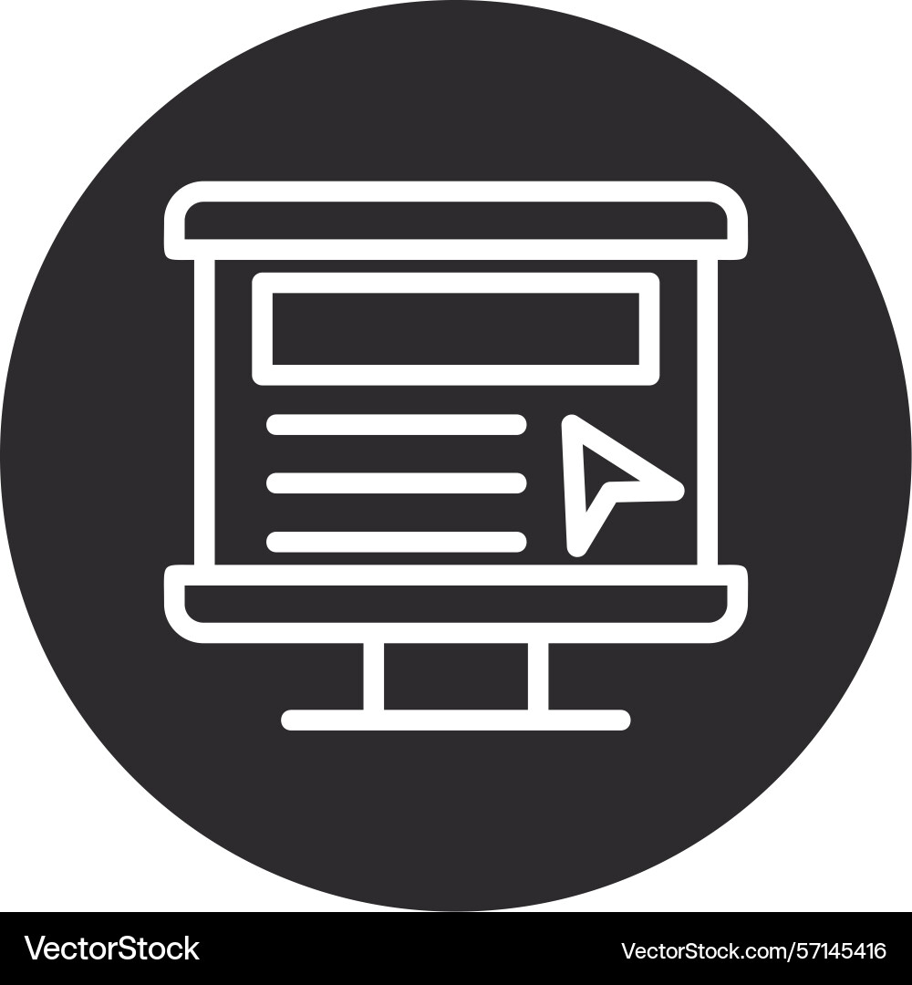 Presentation clicker inverted circle black Vector Image