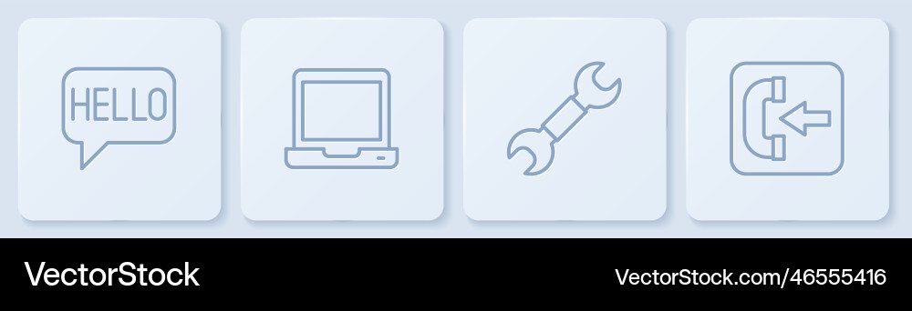 Set line hello in different languages wrench Set line hello in different languages wrench Vector Image
