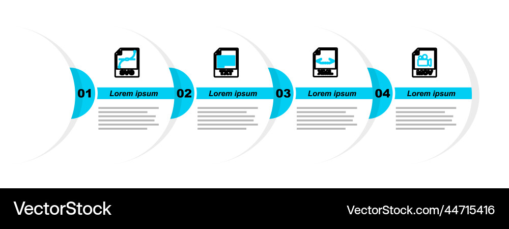 Set line mov file document xml txt and svg icon Set line mov file document xml txt and svg icon vector image