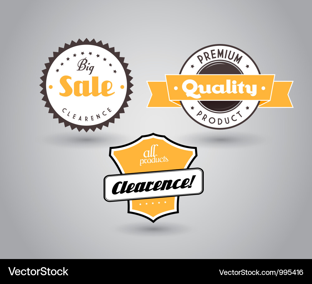 Set of colored badges with big sale sign Vector Image