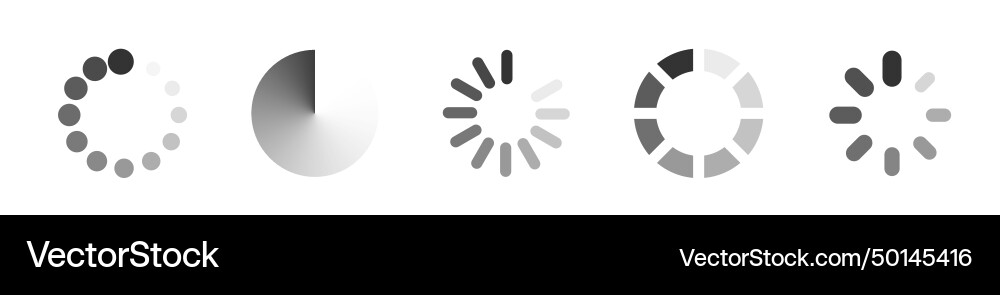 Set of loading icons load bar vector image