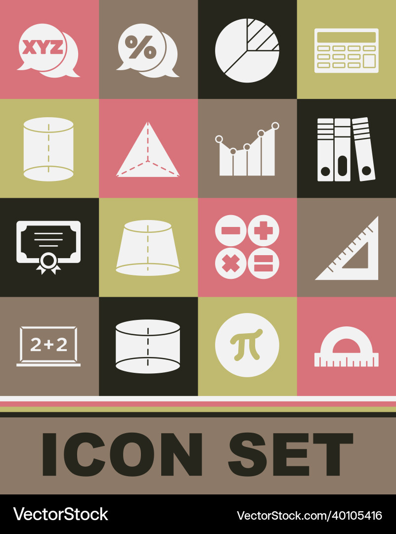 Set protractor triangular ruler office folders vector image