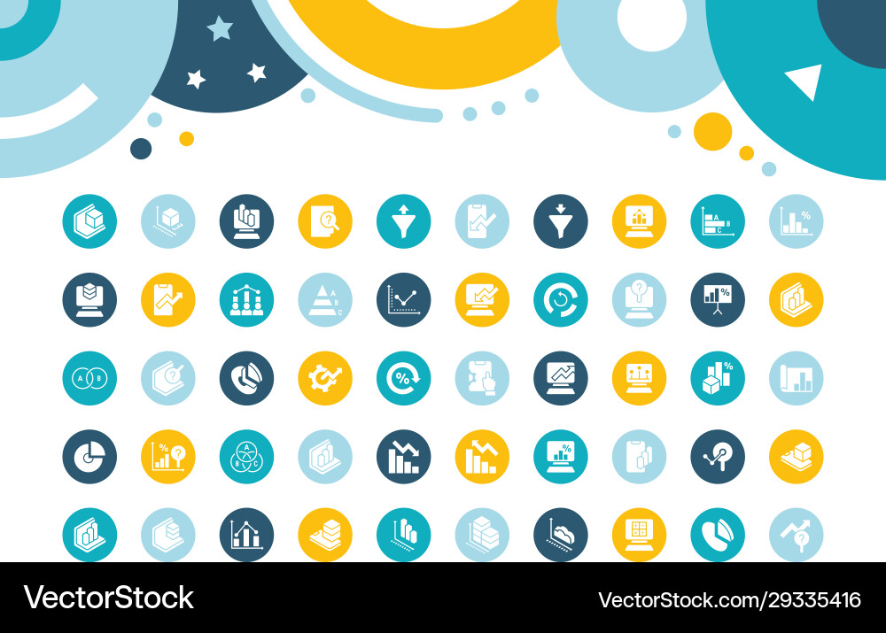 Set simple icons web analytics Set simple icons web analytics vector image