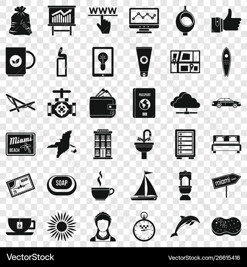 Ticket icons set simple style Vector Image