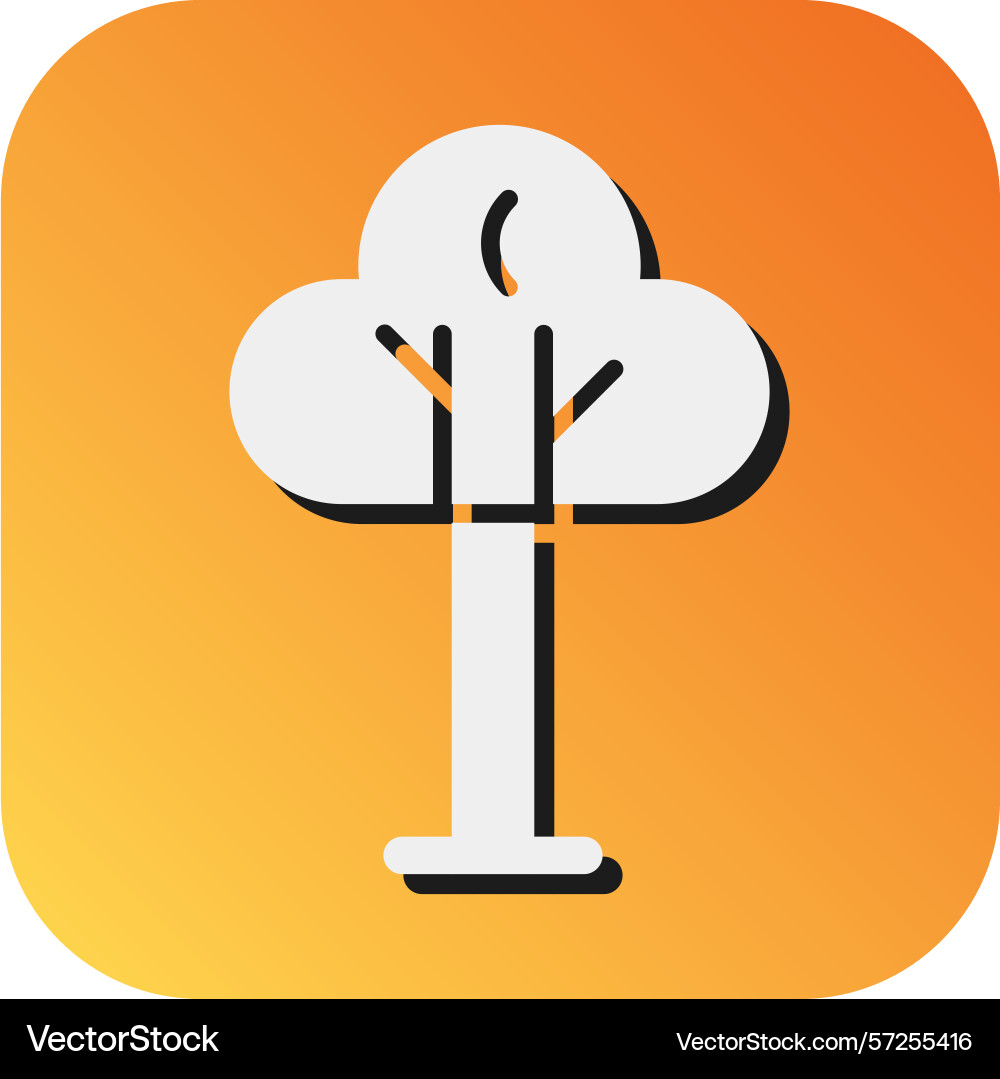 Tree glyph gradient background icon for personal Vector Image