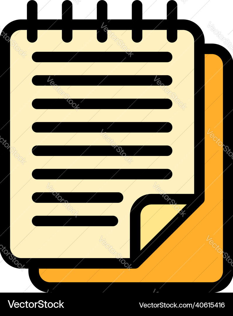 Writing notebook icon color outline vector image