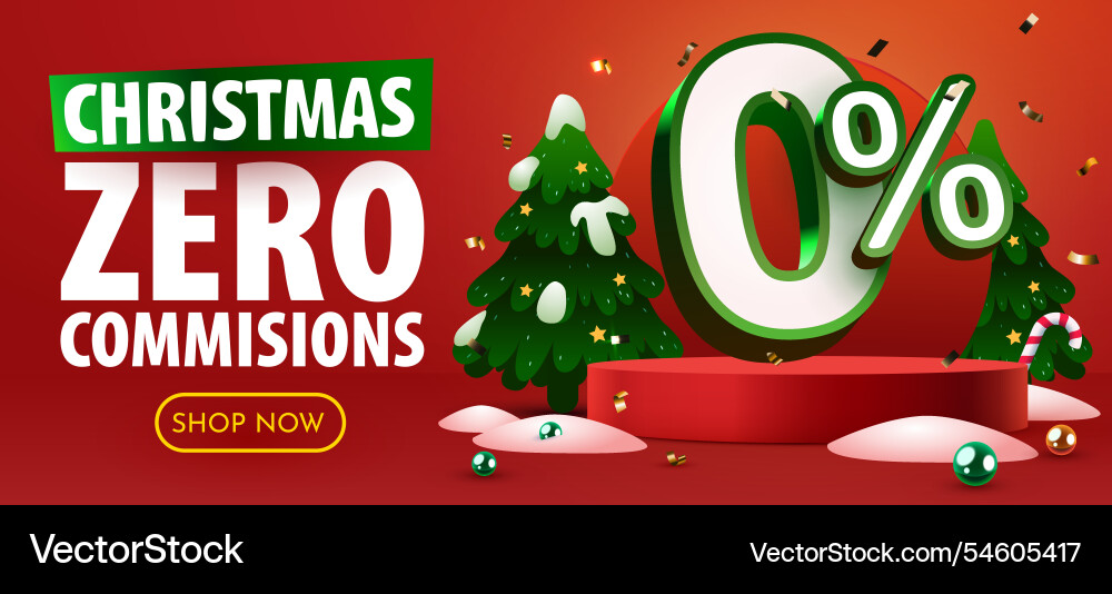 0 percent commissions discount creative 0 percent commissions discount creative vector image