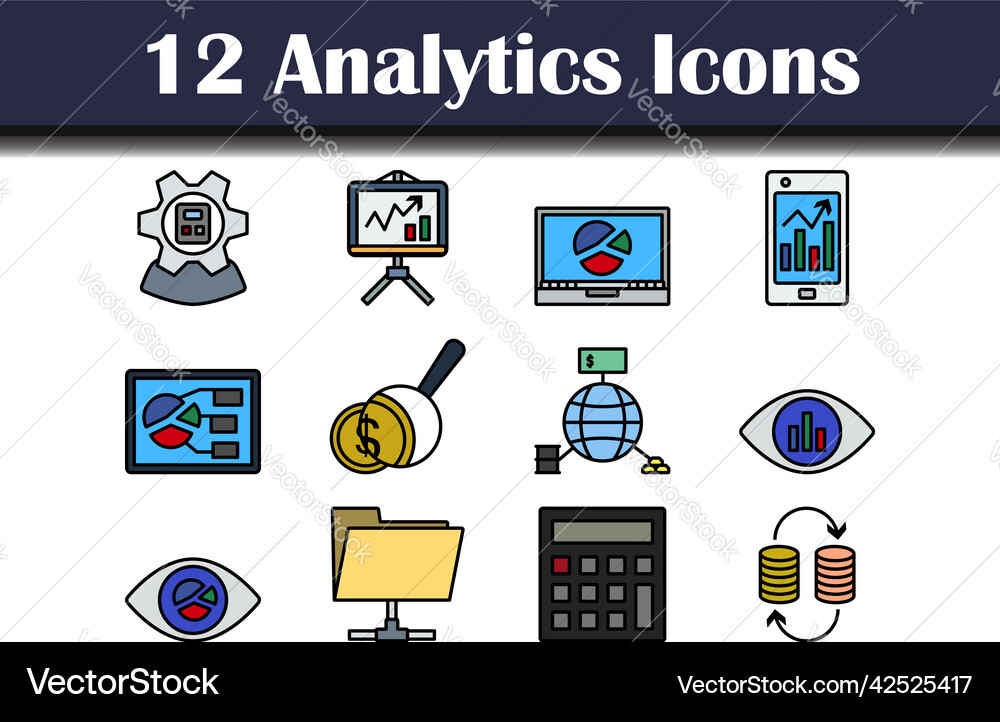 Analytics icon set Analytics icon set Vector Image