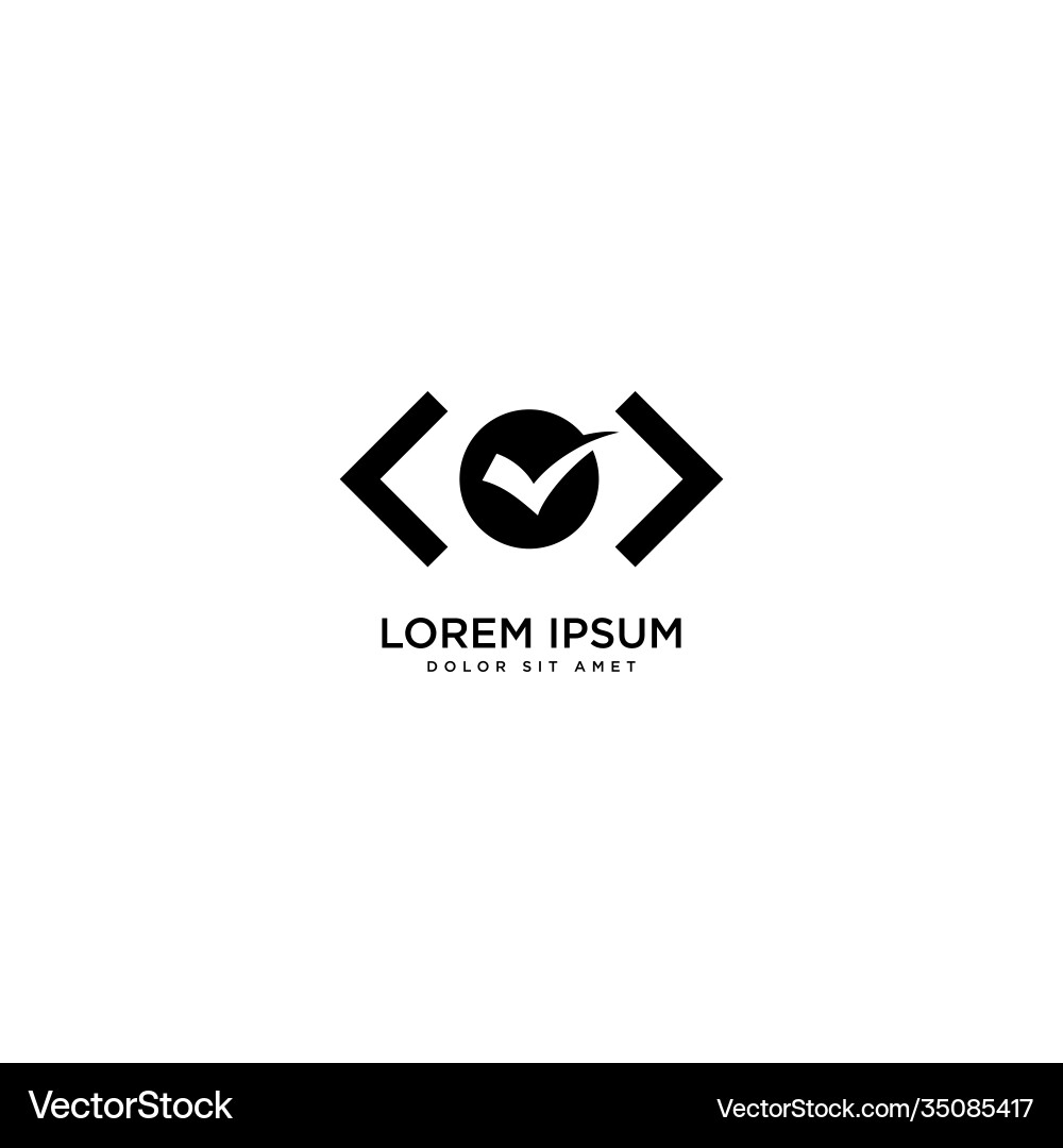 Code check design technology simple Vector Image