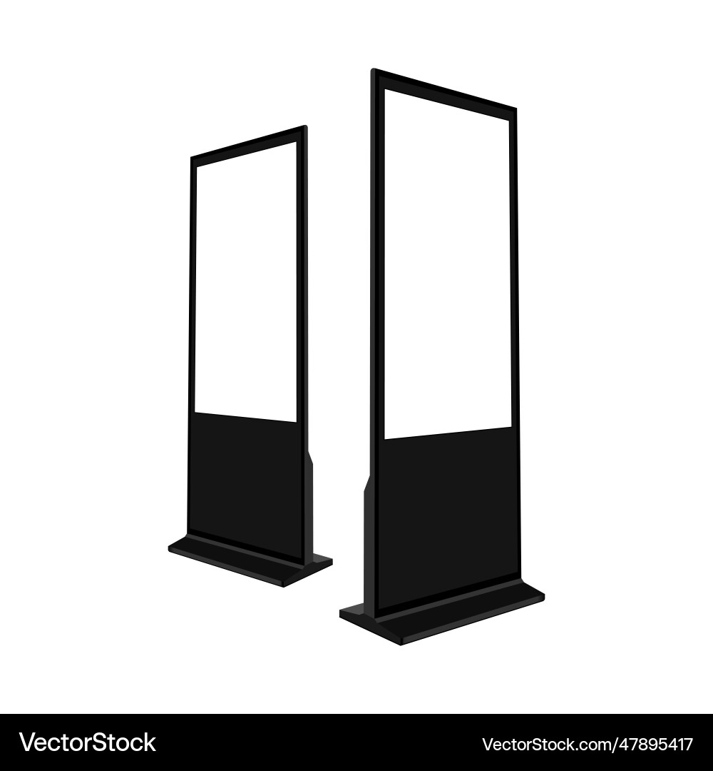 Digital signage with blank screen side view Digital signage with blank screen side view vector image