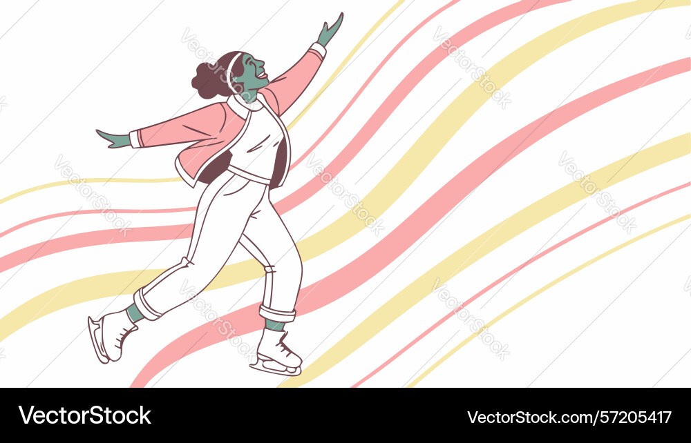 Dynamic person running with colorful waves vector image