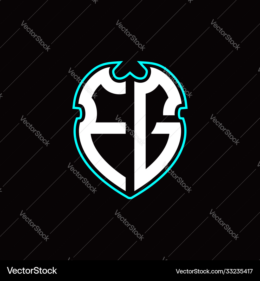 F g initial logo design with a shield shape Vector Image