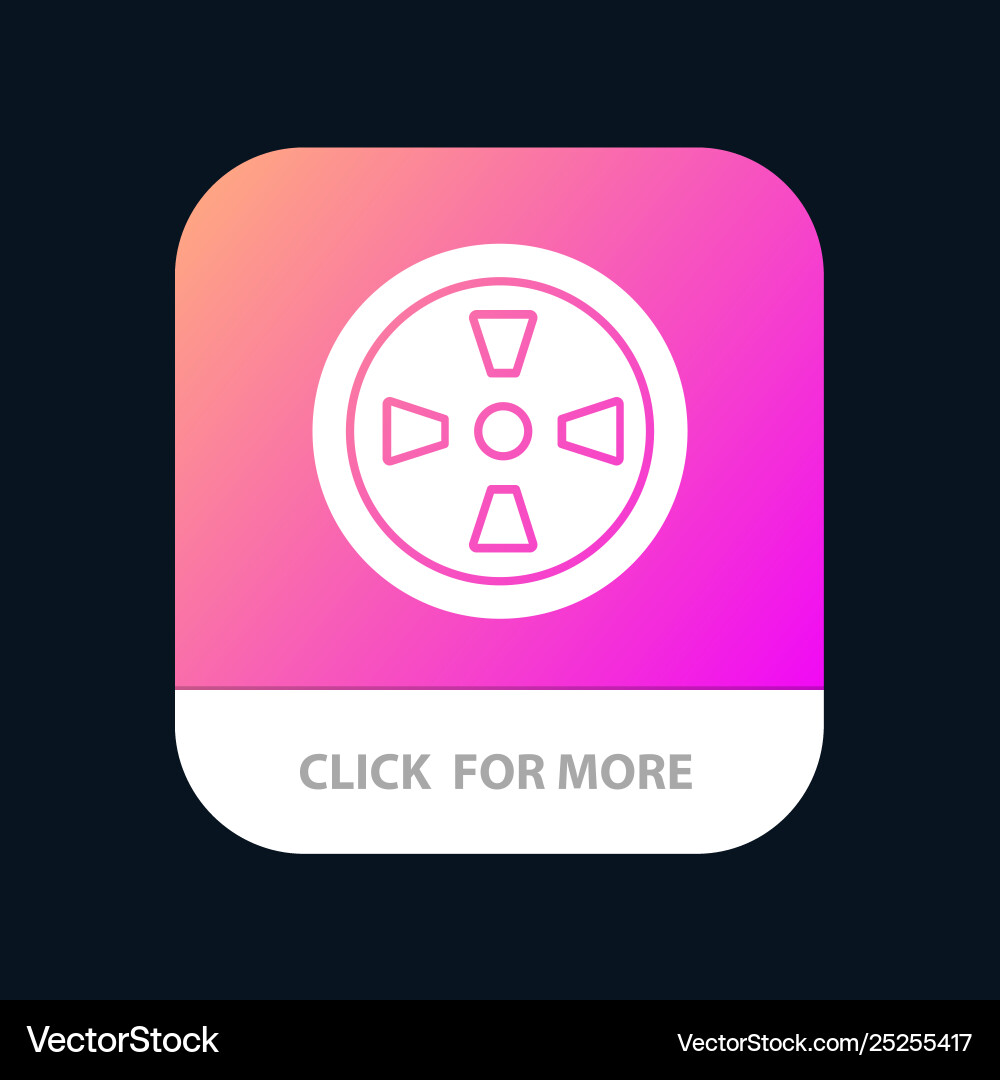 Fan turbine wind mobile app button android Vector Image