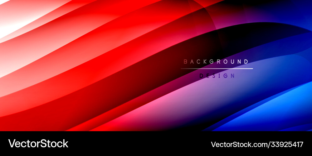 Fluid gradient waves with shadow lines and glowing Vector Image