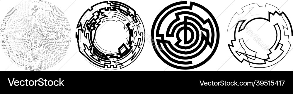 Geometric random circular element abstract Vector Image