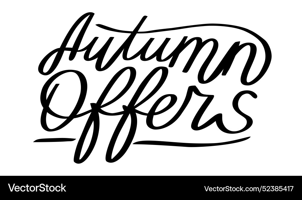 Herbst Angebote schwarz Schrift handschriftliches Design Herbst Angebote schwarz Schrift handschriftliches Design vektorbild