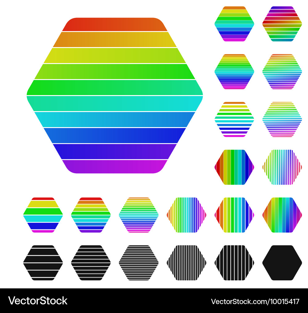 Hexagon logo set Royalty Free Vector Image - VectorStock