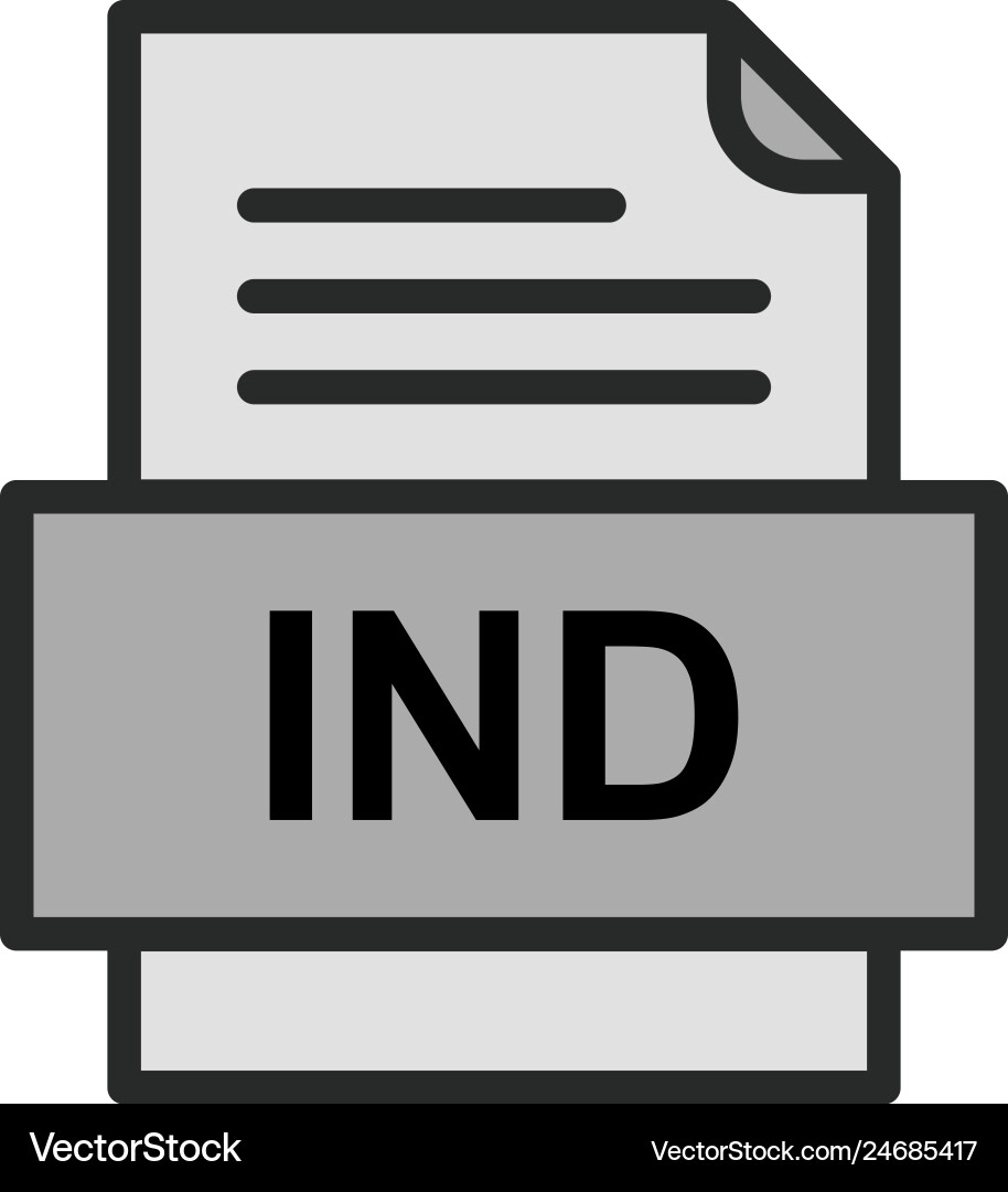 Ind file document icon vector image