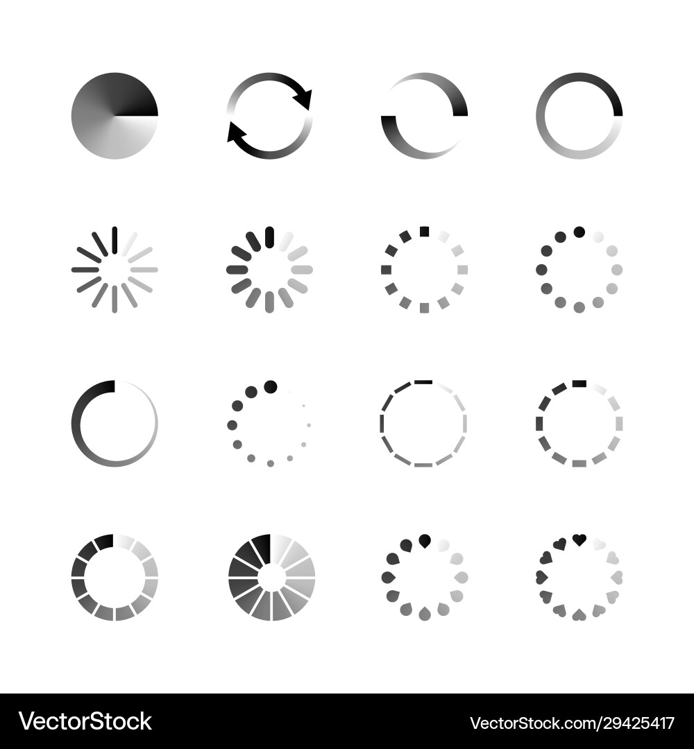 Isolated loading icon set on white background Vector Image